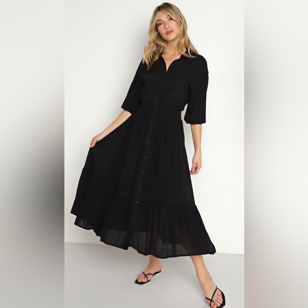 Z Supply Tanya Solid Maxi Dress Black
